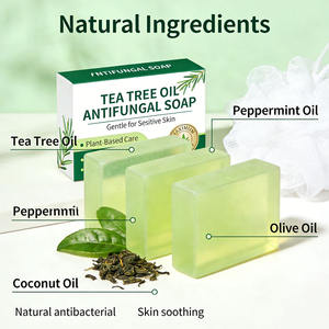 Jabón antifúngico natural de aceite de árbol de té para el control del olor corporal, limpieza profunda, antibacteriano, OEM, marca privada - Product Image 5