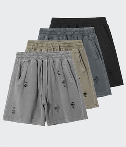 Pantalones Cortos Deportivos Franceses de Algodón Reflectante Sólido de Alta Calidad para Hombre, Transpirables y Antiarrugas, al por Mayor - Product Image 2
