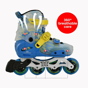 CNC nhôm sợi ngoài trời slalom <span class=keywords><strong>Inline</strong></span> Skate giày 4 bánh xe bền ABEC-7 Vòng bi con lăn Skate - Product Image 5