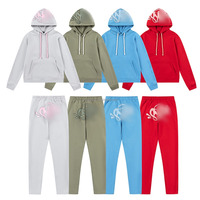 ODM Vente en gros Impression bouffante personnalisée Streetwear pour hommes Ensemble survêtement 2 pièces en polaire lourde et solide