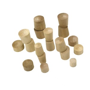 Solid Wood Lids Conical Cork <b>Stoppers</b> For <b>Bottles</b> Reusable Cosmetics Closure - Product Image 1