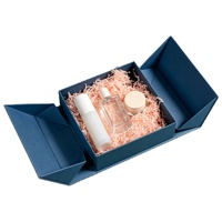 Boîte rigide en carton pliable à double porte avec logo personnalisé, fermeture magnétique, portable, recyclable, gaufrage UV, Noël, cosmétiques, parfums