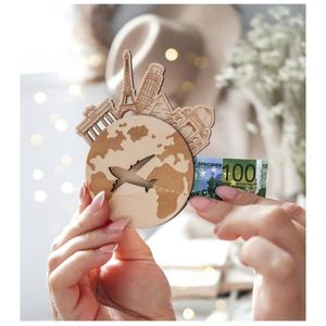 Venta al por mayor: Clip para billetes de boda con formas de coches grabadas, artesanía de madera hecha a mano para bodas, artesanías únicas - Product Image 2