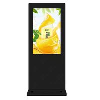 Pantalla Publicitaria Digital HD de 55 Pulgadas con Soporte de Piso, Diseño Delgado, Reproductor Multimedia Inteligente para Promoción en Centros Comerciales