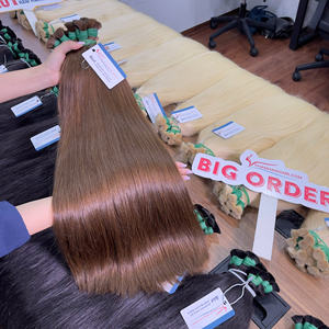 Vente en gros en vrac de cheveux humains de qualité supérieure Extensions de cheveux bruns vietnamiens sans trame Extensions de cheveux vierges Remy - Product Image 1