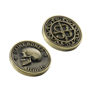 Moneda de desafío de arte 3D Saint Bone de doble cara de bronce metálico personalizada - Product Image 4