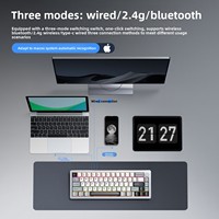 Keyboard Mekanik Desktop RGB Hot-Swap Kustom Nirkabel USB Tri-Mode CNC Monoblock Aluminium R65