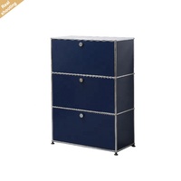 Mueble de Almacenamiento Modular Personalizado de 3 Niveles con Marco de Acero Inoxidable y Cerradura para Sala de Estar