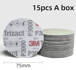 Dischi in Schiuma 3M 02087 Trizact Hookit P3000, 3 Pollici, 15 Dischi per Cartone, Tipo Carta Abrasiva - Product Image 3