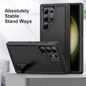 Pour <span class=keywords><strong>Samsung</strong></span> S25 S24 S23 S22 360 ° Protection complète Anti-choc Kick Stand PC <span class=keywords><strong>coque</strong></span> de téléphone A56 A54 A53 - Product Image 5