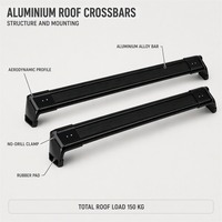 Cross Bar Roof Rack untuk Tank 300 400 500 4WD SUV, Rel Bagasi Aluminium untuk Camping dan Perjalanan Overland