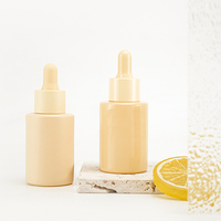 Flacon compte-gouttes en verre silex de 30 ml, jaune pâle brillant, pour huile en spray