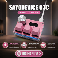 Clavier mécanique mini SayoDevice O3C USB-C rétroéclairé RGB avec bouton programmable, activation rapide, prise en charge des raccourcis et des macros