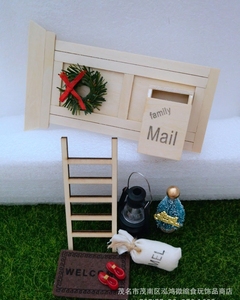 yxsDOLLHOUSE Puppenhaus-Zubehör Mini-Haus-Eingang Weihnachtsdekoration-Set Simulationsmodell <span class=keywords><strong>djd</strong></span> - Product Image 4