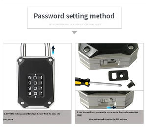 Cadenas de vestiaire de gym <span class=keywords><strong>à</strong></span> combinaison mécanique <span class=keywords><strong>à</strong></span> 4 chiffres, en alliage de zinc robuste, réinitialisable, anti-coupure - Product Image 5