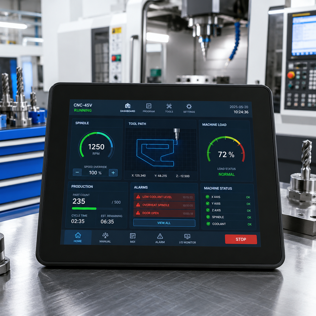 Mochuan 9.7 Inch Industrial Capacitive HMI Control Panel RTU Modbus TCP Rugged Enclosure IP65 Protection 4Core 1024x768