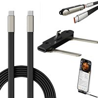 Cable de Datos Multifuncional de Nailon con Soporte Plegable y Carga Rápida de 240W para Teléfono Móvil, Tableta, Computadora de Escritorio