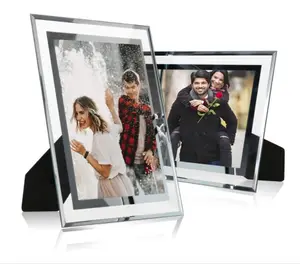 Picture Frame 8x10 Glass Silver Sublimation Glass Transparent Glitter Photo Frame Home Decorative Items Printing Photos on Glass