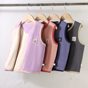 <span class=keywords><strong>Gilet</strong></span> d'hiver chaud et respirant pour garçons et filles, à simple boutonnage, longueur standard, <span class=keywords><strong>en</strong></span> tissu polyester et <span class=keywords><strong>laine</strong></span> rembourré, col rond 3D - Product Image 4