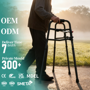 <span class=keywords><strong>Deambulatore</strong></span> Leggero a Quattro Gambe <span class=keywords><strong>con</strong></span> Seduta Morbida in Pelle, Ruote Antiscivolo e Struttura Pieghevole, Sedia Stampella e Ausilio alla Mobilità per Anziani - Product Image 1