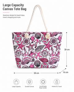 Sac fourre-tout en toile réutilisable et écologique unisexe, personnalisable, avec deux anses, fermeture éclair, broderie et rivets, idéal pour les vacances d'été à la plage - Product Image 1