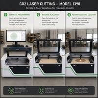 Machine de découpe laser CO2 à double tête 1390 pour tissu, cuir, jeans, graveuse laser