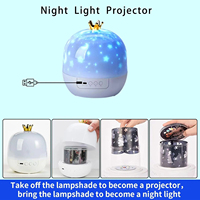 Projecteur de lumière nocturne LED coloré pour enfants, alimenté par USB, rotation à 360°, motifs de galaxie étoilée, lampe de projection dynamique pour chambre à coucher
