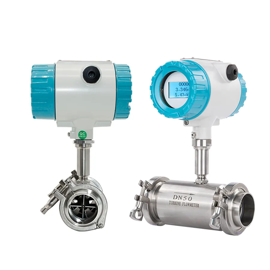 水、ディーゼル、ガソリンおよび他の流体測定で使用するための高精度で低コストの液体タービン流量計