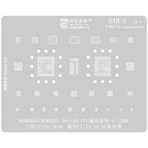 Pochoir de reboulage BGA Amaoe en acier, maille pour réparation de <span class=keywords><strong>CPU</strong></span> pour les séries mobiles Samsung C7010/J610/C7/J3/<span class=keywords><strong>J5</strong></span>/A5 - Product Image 2