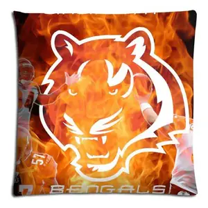 Produzione più venduta di nuovo tipo a doppia faccia cuscino decorativo per cuscino NFL Cincinnati bengala tigre