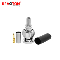 Connecteur RF BNC mâle 50 Ohms en laiton à sertir pour câble coaxial RG58, entièrement en laiton pour communication sans fil