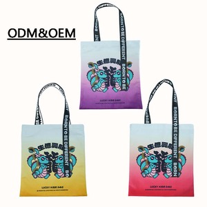 Bolsa de compras de poliéster con impresión por sublimación a todo color personalizada, con logotipo para regalo promocional - Product Image 3