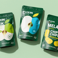 Sachet d'emballage alimentaire personnalisé en plastique composite imprimé avec fermeture éclair, pour fruits secs, chips et snacks