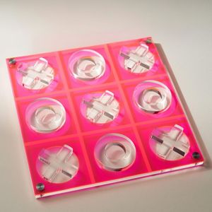 Bộ cờ Acrylic trong suốt màu hồng và màu xanh lá cây tối giản sang trọng Bộ cờ hình học nhựa plexiglass - Product Image 2
