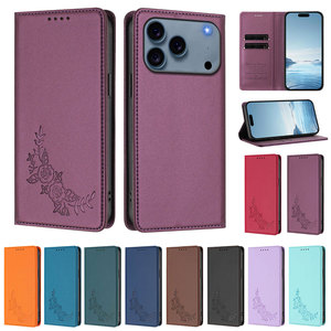 Funda <span class=keywords><strong>de</strong></span> Cuero con Tapa Magnética para Teléfono, con Diseño Floral, para Samsung Galaxy S26 Ultra, S25 Edge, S24 Plus, S23 FE, S22, S21, S20 - Product Image 1