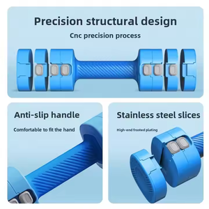 Ensemble d'haltères réglables en acier de 5kg, poignée antidérapante portable, poids libres pour hommes et femmes, entraînement de fitness et de musculation - Product Image 4