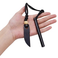 Ferro Rod traditionnels — acier inoxydable, 4 pièces, 10*100mm, pour aventure brousse, avec couteau