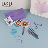 Kit d'aiguilles à crochet en titane arc-en-ciel pour le tricot manuel DIY, marqueurs de mailles, accessoires pour aiguilles à fil, pour la confection d'Amigurumi, de chapeaux et de chaussettes