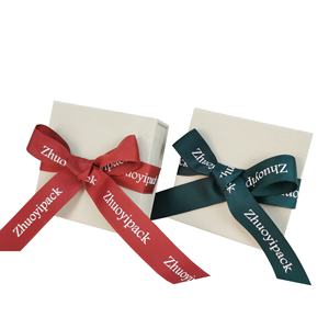 Coffrets cadeaux en carton rigide avec couvercle magnétique, 50 pièces, boîte personnalisée en papier en lin avec ruban - Product Image 3