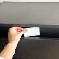 Table de chevet en bois avec serrure électronique intelligente et compartiment secret dissimulé, table de chevet moderne noire pour la maison et l'hôtel