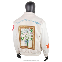 Veste universitaire de baseball pour hommes avec col en laine chenille et broderie Letterman à impression numérique personnalisée OEM