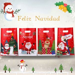 4 sacs de courses en plastique OPP avec poignées pour cadeaux de Noël, chocolats et bonbons, idéaux pour boutiques et commerces de détail - Product Image 2