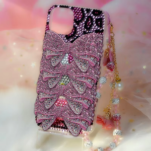 Coque de téléphone portable mignonne et kawaii avec strass pour 15/16 Pro, motif ours rose en cristal, antichoc, en silicone, pour le <span class=keywords><strong>sport</strong></span> - Product Image 2