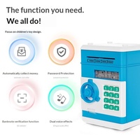 Tirelire en plastique pour enfants avec boîte à mot de passe, enrouleur automatique de billets, activation par empreinte digitale, sons et lumières électriques