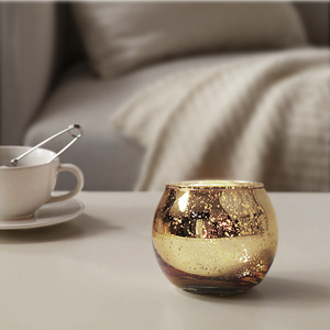 Bougeoir en verre fait <span class=keywords><strong>maison</strong></span> simple tacheté d'or bricolage tasse de bougie parfumée pour lanternes et bocaux - Product Image 2