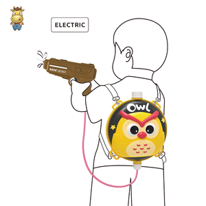 Pistolet à eau électrique 1,5 L avec réservoir en forme de hibou de dessin animé, jouet aquatique d'été pour garçons et filles - Product Image 1