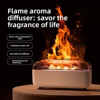 Nueva Lámpara de Aromaterapia Ultrasónica Transparente con Llama de Lava, 0.5-1L, Alimentación USB, Función de Temporizador, Lámpara de Ambiente Colorida, Fragancia