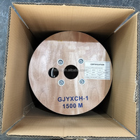 Cable de Fibra Óptica Plano para Exteriores FTTH Aéreo G652D G657A1 Monomodo de 1 Núcleo con Cubierta LSZH y Mensajero de Acero/FRP, Rollo de 1000M