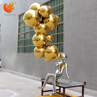 Grande Figure Abstraite Personnalisée Ballon Soufflant Sculpture Peinte En Acier Inoxydable Campus Centre Commercial Art Décoration Artisanat