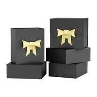 Boîtes cadeaux en papier de luxe personnalisées, grandes, noires, pour mariage, anniversaire, Noël, avec fermeture magnétique et ruban pour cadeaux